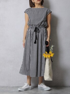 「ZOZOでしか買えない」｜「アイテム（ワンピース/ドレス）」を使った、ap retroさん（レディース・156cm）の春コーディネート