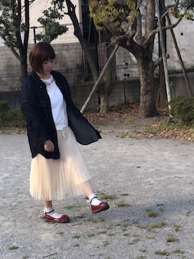 「mercibeaucoup,（メルシーボークー）のアイテム（シャツワンピース）」を使った、鮎さん（レディース・164cm）の春コーディネート