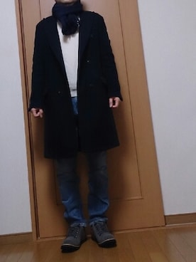 「アイテム（チェスターコート）」を使った、こうさん（メンズ・164cm・40代）の冬コーディネート