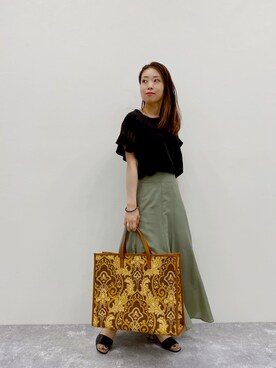 「Andemiu（アンデミュウ）のアイテム（スカート）」を使った、KANAさん（レディース・155cm）の夏コーディネート