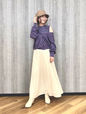 「コラボ」｜「アイテム（アンサンブル）」を使った、KANAさん（レディース・155cm）の夏コーディネート