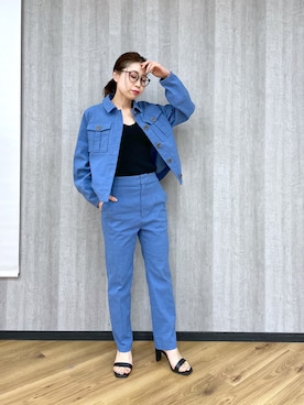 「SET UP」｜「アイテム（スラックス）」を使った、KANAさん（レディース・155cm）の冬コーディネート