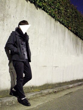 「no brand（ノーブランド）のアイテム（ダッフルコート）」を使った、No nameさん（メンズ・172cm）の冬コーディネート