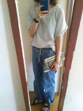 「coca（coca）（コカ）のアイテム（クラッチバッグ）」を使った、chiruさん（レディース・164cm）の夏コーディネート