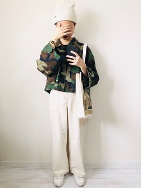 「MERLOT（メルロー）のアイテム（ピアス（両耳用））」を使った、moratoriamu.さん（レディース・155cm）の春コーディネート