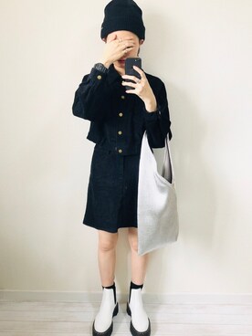 「OZOC（オゾック）のアイテム（トートバッグ）」を使った、moratoriamu.さん（レディース・155cm）の春コーディネート