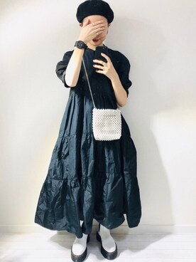 「MERLOT（メルロー）のアイテム（ピアス（両耳用））」を使った、moratoriamu.さん（レディース・155cm）の春コーディネート