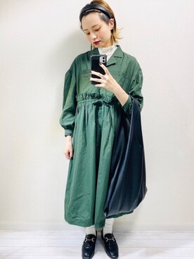 「アイテム（付け襟）」を使った、moratoriamu.さん（レディース・155cm）の秋コーディネート