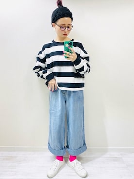 「MERLOT（メルロー）のアイテム（ピアス（両耳用））」を使った、moratoriamu.さん（レディース・155cm）の冬コーディネート