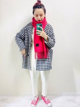 「MERLOT（メルロー）のアイテム（ピアス（両耳用））」を使った、moratoriamu.さん（レディース・155cm）の冬コーディネート