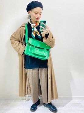 「JEANASIS（ジーナシス）のアイテム（ステンカラーコート）」を使った、moratoriamu.さん（レディース・155cm）の春コーディネート