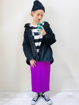 「Honeys（ハニーズ）のアイテム（その他アウター）」を使った、moratoriamu.さん（レディース・155cm）の春コーディネート