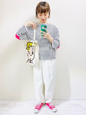 「BEAMS BOY（ビームスボーイ）のアイテム（トップス）」を使った、moratoriamu.さん（レディース・155cm）の春コーディネート