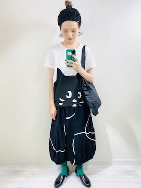 「I am I in fact...（アイアムアイインファクト）のアイテム」を使った、moratoriamu.さん（レディース・155cm）の夏コーディネート