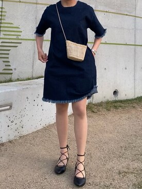 「VINTAGE（ヴィンテージ）のアイテム（バレエシューズ）」を使った、Annjさん（レディース・150cm）の春コーディネート