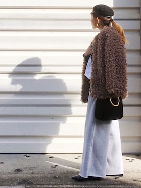 「DHOLIC（ディーホリック）のアイテム（その他アウター）」を使った、mueさん（レディース・158cm）の冬コーディネート