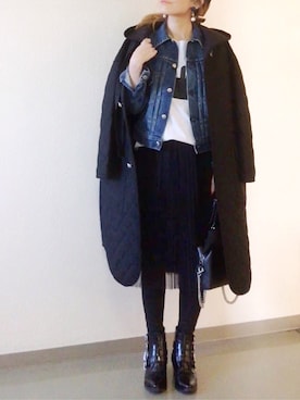「キルティングコート」｜mueさん（レディース・158cm）の冬コーディネート
