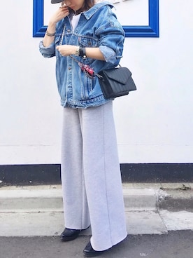 「made in HEAVEN（メイドインヘブン）のアイテム（ジャケット/アウター）」を使った、mueさん（レディース・158cm）の春コーディネート