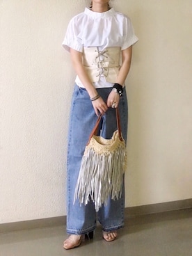 「Cher（シェル）のアイテム」を使った、mueさん（レディース・158cm）の春コーディネート
