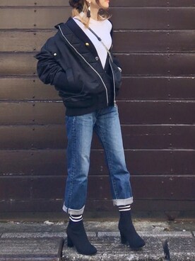 「rag & bone（ラグアンドボーン）のアイテム（トップス）」を使った、mueさん（レディース・158cm）の秋コーディネート