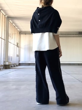 「Johnbull Private labo（ジョンブルプライベートラボ）のアイテム（スラックス）」を使った、mueさん（レディース・158cm）の冬コーディネート