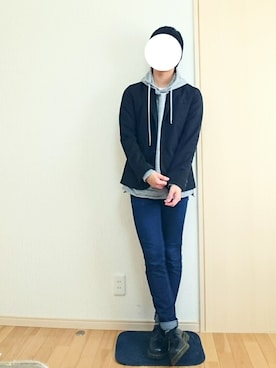 「GU（ジーユー）の（GU）スキニーフィットジーンズ（MEN ⁄ ジーンズ）」を使った、しゅんちゃんさん（メンズ・169cm）の春コーディネート