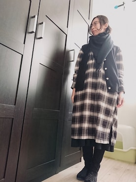 「無印良品」｜nekohitoさん（レディース・165cm）の冬コーディネート