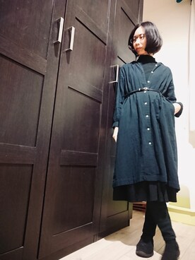 「無印良品」｜nekohitoさん（レディース・165cm）の冬コーディネート