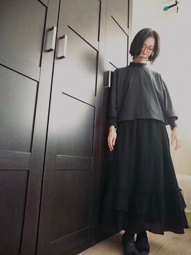 「無印良品」｜nekohitoさん（レディース・165cm）の冬コーディネート