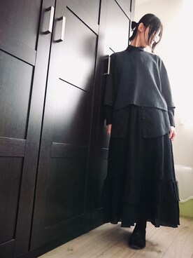 「無印良品」｜nekohitoさん（レディース・165cm）の冬コーディネート