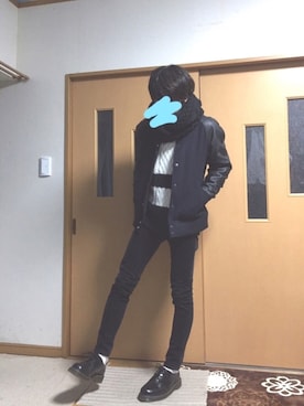 「JOURNAL STANDARD（ジャーナルスタンダード）のアイテム（スタジャン）」を使った、ぽんひろ🐥🐥さん（メンズ・166cm）の冬コーディネート