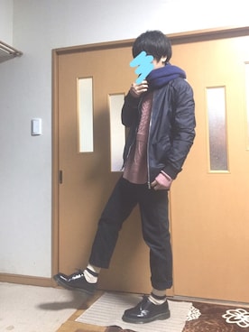 「Dr. Martens（ドクターマーチン）のDr.Martens (ドクターマーチン)/1461 3EYE GIBSON SHOES（その他シューズ）」を使った、ぽんひろ🐥🐥さん（メンズ・166cm）の冬コーディネート