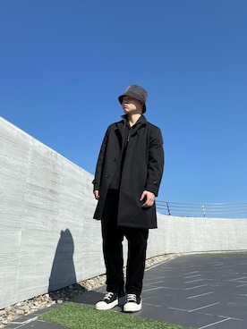 「BEAMS（ビームス）のアイテム（チェスターコート）」を使った、Chiさん（メンズ・168cm）の冬コーディネート