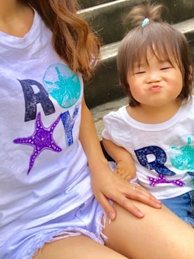 「ROXY（ロキシー）のアイテム（トップス）」を使った、はなさん（キッズ・80cm）の秋コーディネート