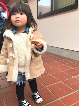 「babygap」｜「アイテム（ムートンコート）」を使った、はなさん（キッズ・80cm）の冬コーディネート