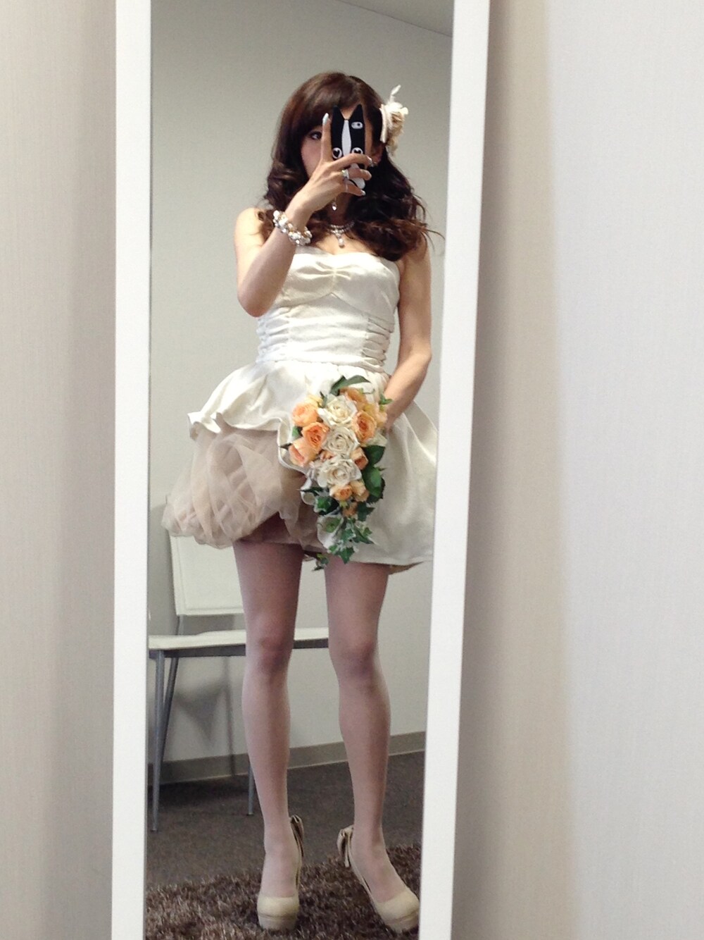 「ウェディングドレス」｜「LILY BROWNのアイテム（ドレス、ホワイト系）」を使った、うりんこ。さん（キッズ・100cm）の夏コーディネートの1枚目の写真