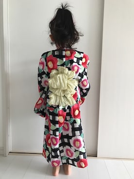 「帯アレンジ」｜うりんこ。さん（キッズ・110cm）の夏コーディネート