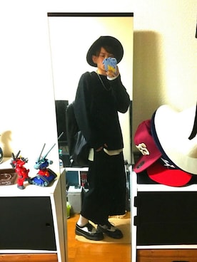 「RAGEBLUE（レイジブルー）の＜トレンドのロング丈＞ワッフルロングカットソー/733404（Tシャツ/カットソー）」を使った、Mr.菊池さん（メンズ・168cm）の秋コーディネート