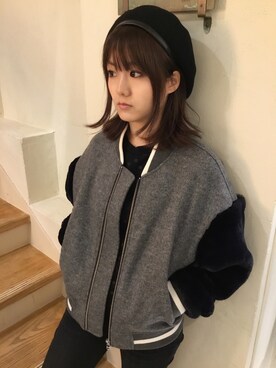 「B2nd」｜「アイテム（ハンチング/ベレー帽）」を使った、Yukinob2ndさん（レディース・156cm）の秋コーディネート
