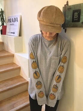 「B2nd」｜「アイテム（キャスケット）」を使った、Yukinob2ndさん（レディース・156cm）の秋コーディネート