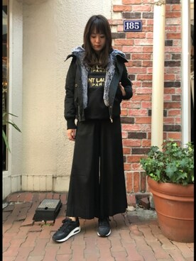 「アイテム（ミリタリージャケット）」を使った、Yukinob2ndさん（レディース・156cm）の秋コーディネート