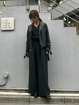 「新作」｜「アイテム（ライダースジャケット）」を使った、Yukinob2ndさん（レディース・156cm）の夏コーディネート