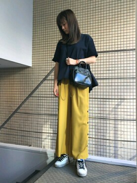 「EZUMi（エズミ）のアイテム（その他パンツ）」を使った、Yukinob2ndさん（レディース・156cm）の夏コーディネート