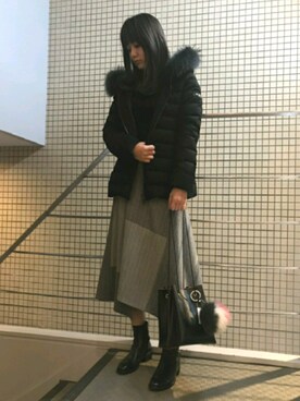 「TATRAS」｜「アイテム（財布/小物）」を使った、Yukinob2ndさん（レディース・156cm）の冬コーディネート
