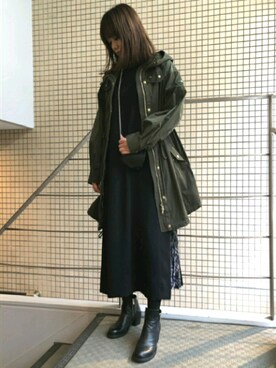「TATRAS」｜「アイテム（モッズコート）」を使った、Yukinob2ndさん（レディース・156cm）の春コーディネート