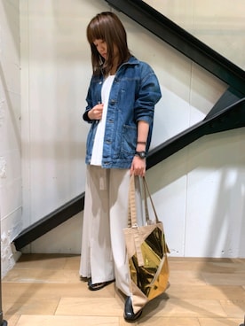 「プリーツ」｜「アイテム（ブルゾン）」を使った、Yukinob2ndさん（レディース・156cm）の春コーディネート