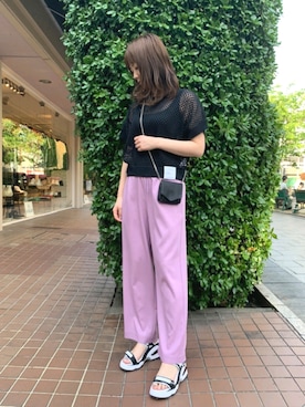 「ラベンダー」｜「アイテム（財布/小物）」を使った、Yukinob2ndさん（レディース・156cm）の春コーディネート