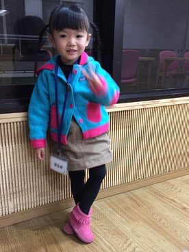 「ミネトンカブーツ」｜miperoさん（キッズ・90cm）の秋コーディネート