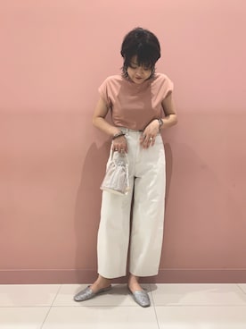 「SENSE OF PLACE by URBAN RESEARCH（センスオブプレイスバイアーバンリサーチ）のアイテム（スリッポン）」を使った、CHIBANAさん（レディース・160cm）の夏コーディネート
