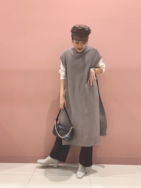 「秋のマイ旬スタイル」｜「アイテム（キャスケット）」を使った、CHIBANAさん（レディース・160cm）の秋コーディネート